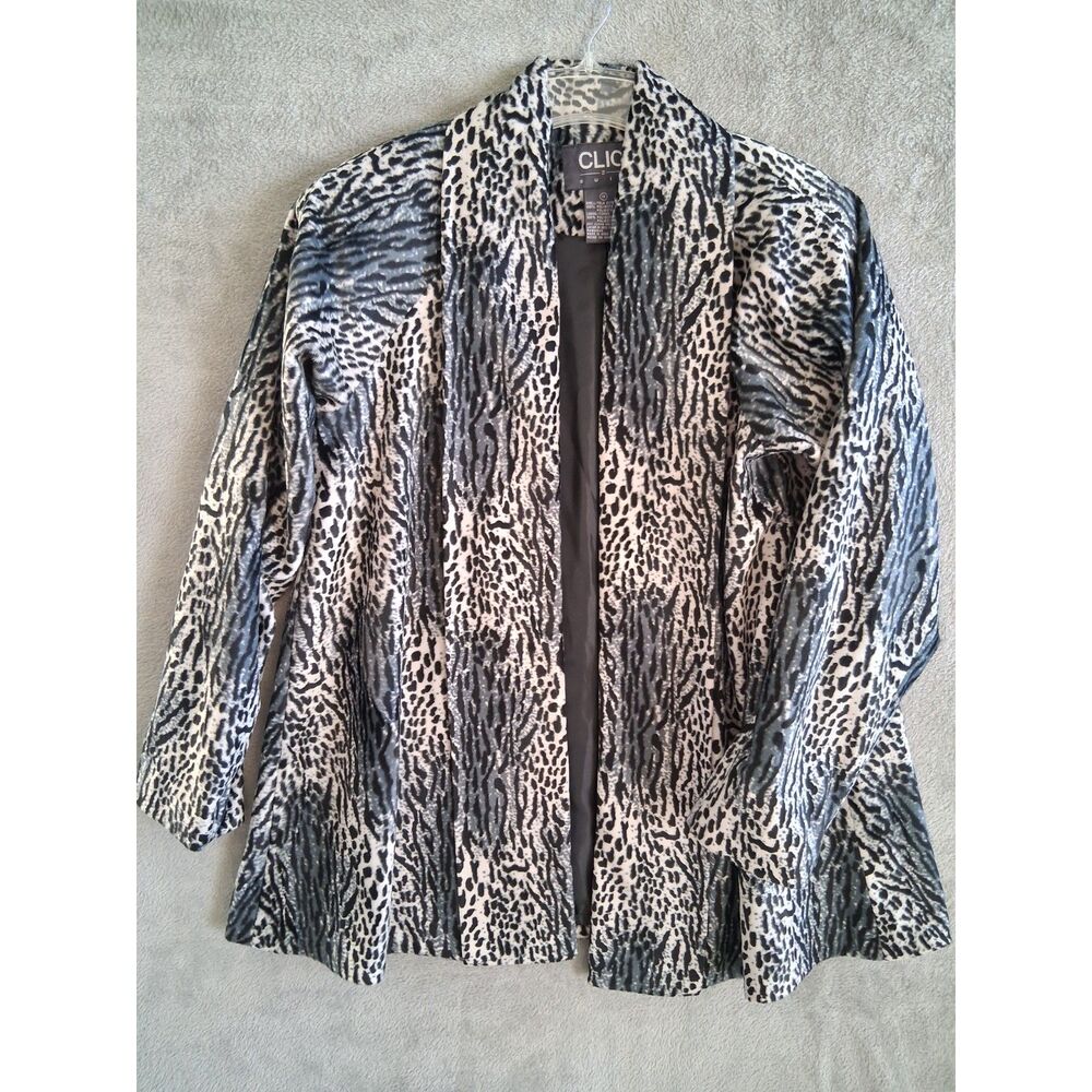 Retro Pinup Coat Jacket Clio 2 Sz 10 Velour Animal Print Open Evening Formal - Picture 11 of 11
